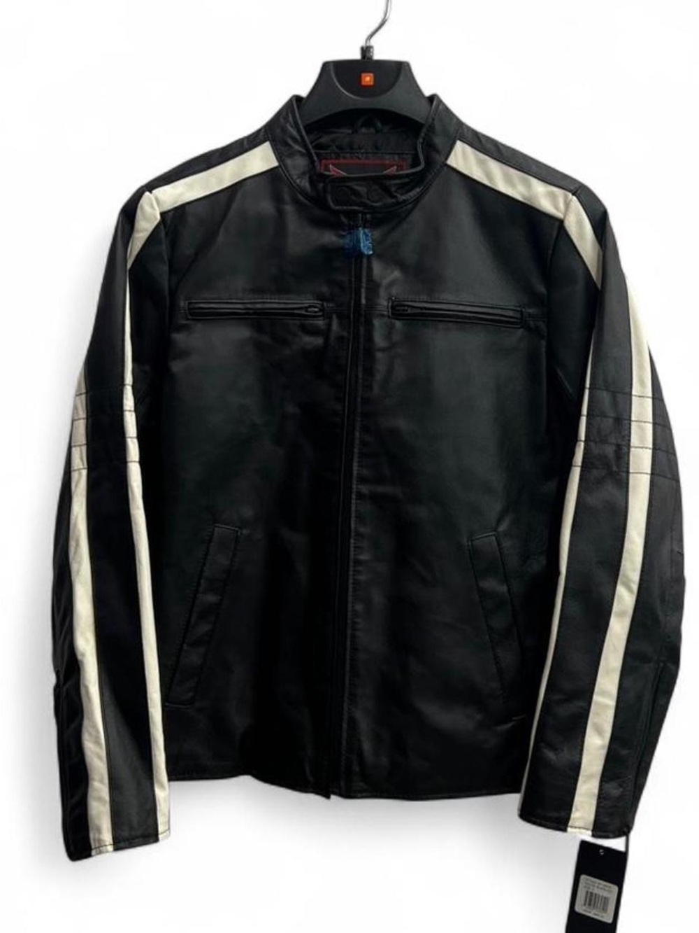 Mens Street Legal Black Leather Biker Jacket Size Small NWTs